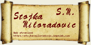 Stojka Miloradović vizit kartica